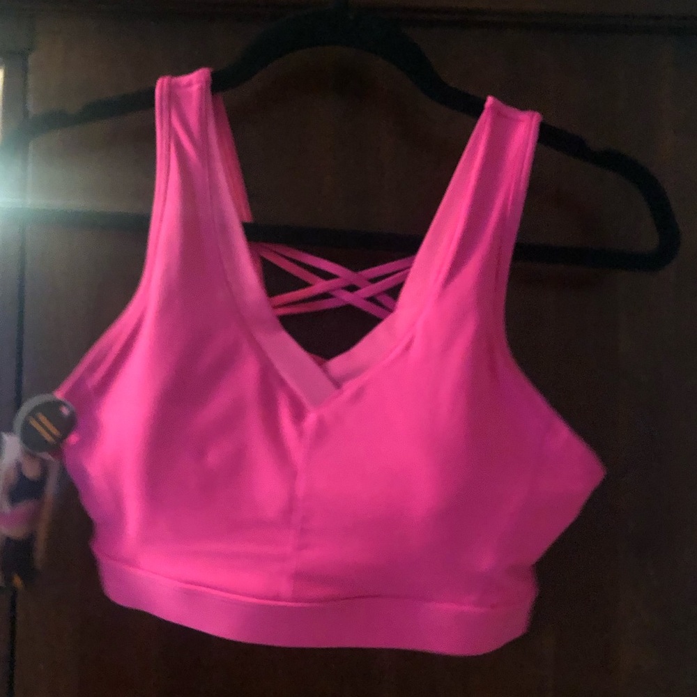 Hot pink sports bra